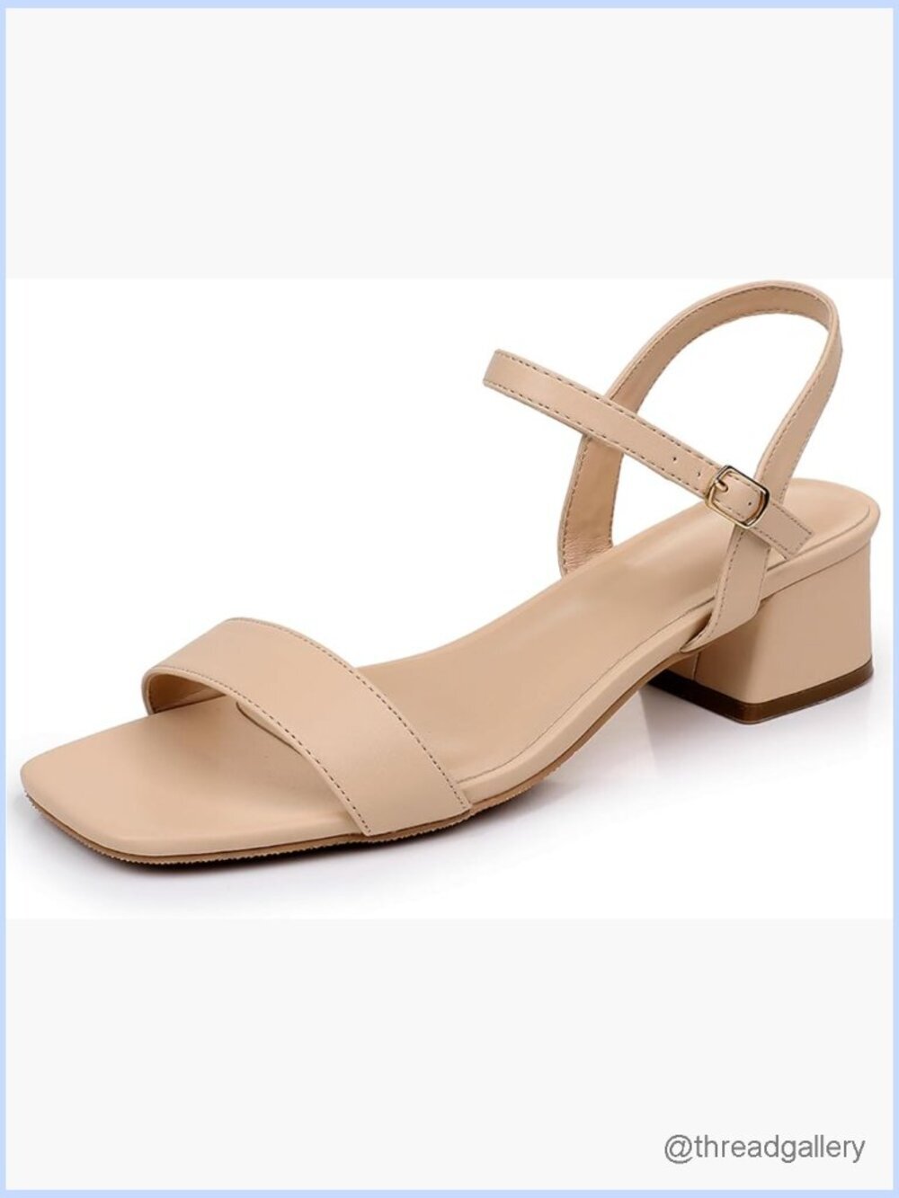 Women's Low Block Heel Sandals - Open Toe Ankle Strap Chunky Heels